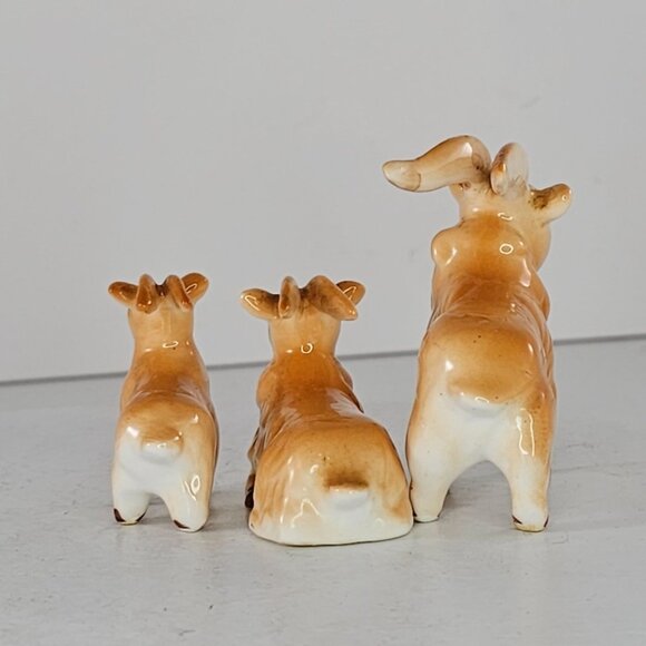 Vintage Bone China Billy Goat Family Miniature Figurines Sheep Ram Chubby - Picture 7 of 8